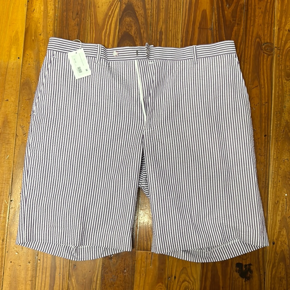Smith & James Purple Seersucker Shorts with Clemson Tiger Paw